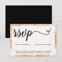 Rustic wood grain tree ring wedding reserved seats