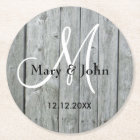 Rustic Wood Grey Wedding Monogram