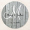 Rustic Wood Grey Wedding Monogram