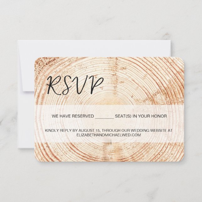 Rustic Wood Handlettering RSVP reserved Seating (Front)