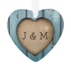 Rustic Wood Heart Custom Year Initial Favour