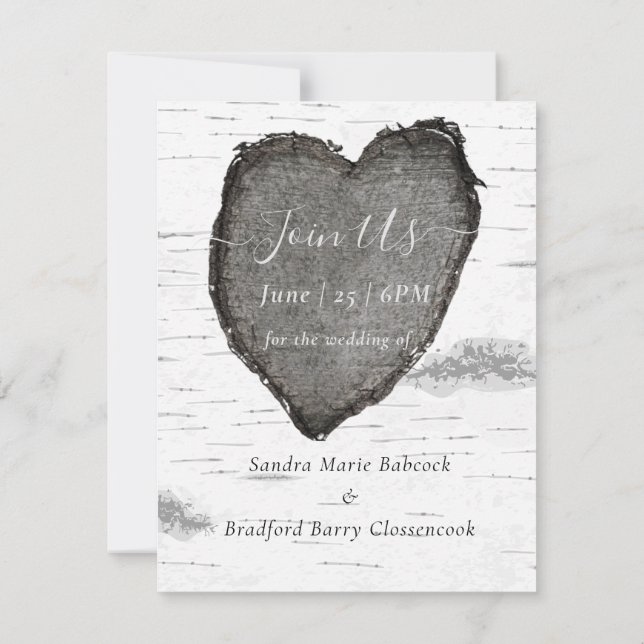 Rustic Wood Hearts Aspen photo  Thank You Card (Back)
