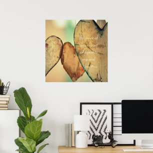 Rustic Wood Hearts Love Poem Square Art Poster