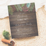 Rustic Wood Holly & Pine Holiday Party Invitation Postcard<br><div class="desc">Rustic Wood Holly & Pine Holiday Party Invitation by Cali Graphics.</div>