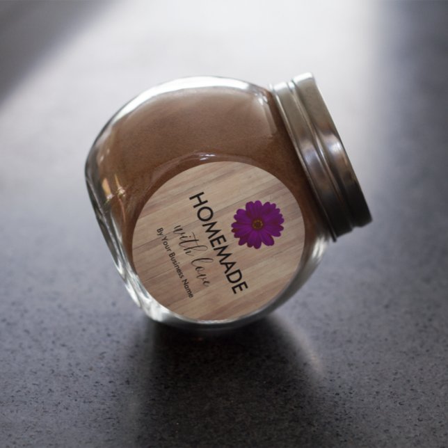 Rustic Wood Homemade With Love Classic Round Sticker (Creator Uploaded)