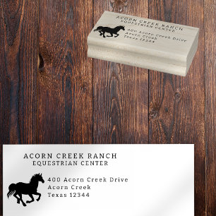 Rustic Wood Horse Equestrian Centre Rubber Stamp