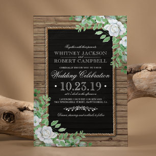Rustic Wood Invites   Organic Greenery Wedding