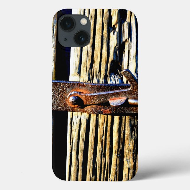 Rustic Wood & Iron Metal Latch Case-Mate iPhone Case (Back)