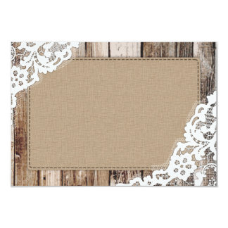 Rustic Wood Lace Burlap Wedding 9 Cm 13 Cm Invitation Card
