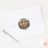 Rustic Wood Lace Wedding Sticker (Envelope)