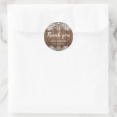Rustic Wood Lace Wedding Sticker (Bag)