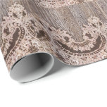 Rustic wood lace western country wedding favour wrapping paper<br><div class="desc">Rustic barn wood lace western country wedding  invitation suite and wood and lace wedding favours.</div>