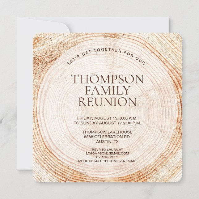 Rustic Wood Lakehouse Family reunion  Invitation (Front)