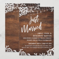 Rustic Wood, Lights & Lace Just Married Event