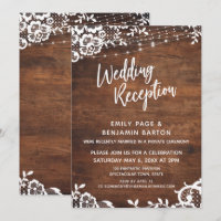 Rustic Wood, Lights & Lace Wedding Reception