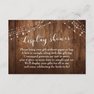Rustic Wood & Lights No Wrap Bridal Shower Card