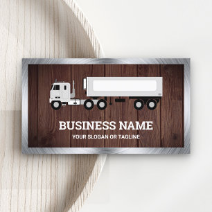 Rustic Wood Logistics Transport Truck Trailer Business Card