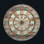 Rustic Wood Look Family Games Room Custom Dartboard<br><div class="desc">Elevate your game nights with our custom family wood effect dartboard, designed to bring a personal touch to your home. This unique dartboard allows you to proudly display your family name and location, making it not just a game but a cherished family heirloom. Ideal for gatherings, backyard parties, or simply...</div>