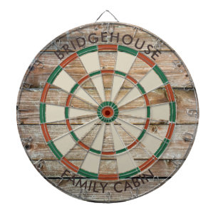  Rustic Wood Look Family Games Room Custom Dartboard