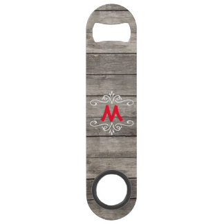 Rustic Wood-Look Monogrammed