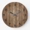 Rustic Wood Look Planks Large Clock