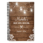 Rustic Wood Look String Lights Lace Recipe Book
