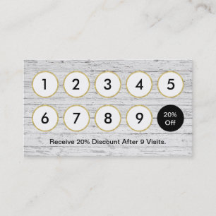 Rustic Wood Loyalty Punch Card