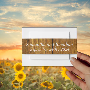 Rustic Wood Mason Jar Hanging Lights Invitation Belly Band