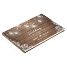 Rustic Wood Mason Jar String Lights Lace Wedding