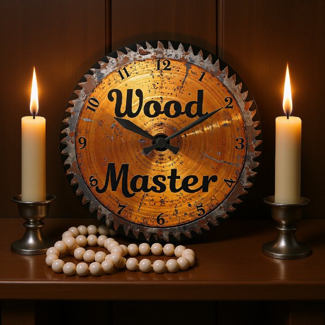 Rustic Wood Master Saw Blade Large Clock (Creator Uploaded)
