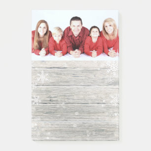 Rustic Wood Merry Christmas Photo - Post-it® Notes