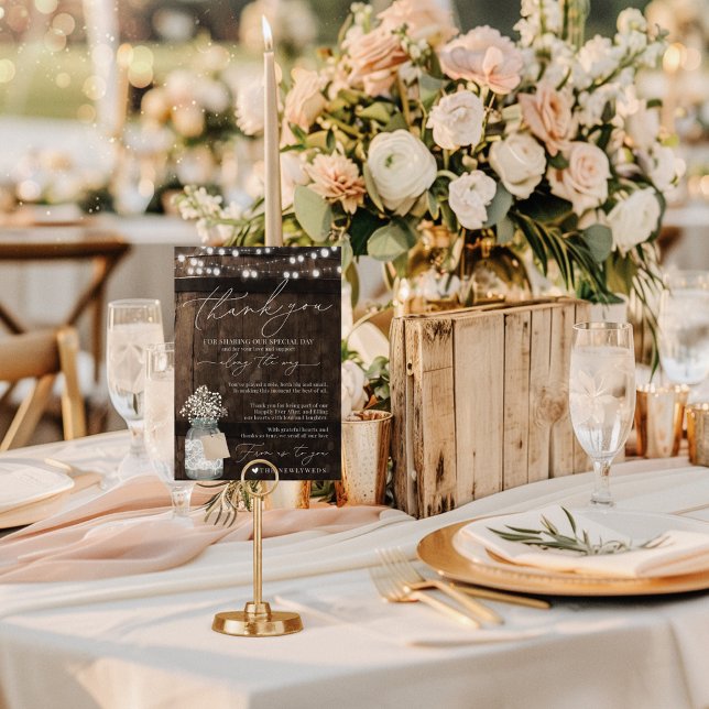 Rustic Wood Minimalist Napkin Thank You Card (Creator Uploaded)