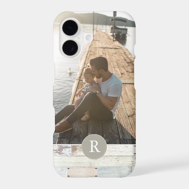 Rustic Wood + Monogram (Back)
