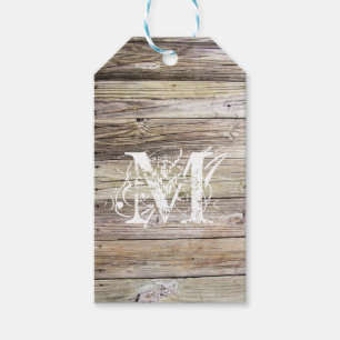 Rustic Wood Monogrammed Gift Tags