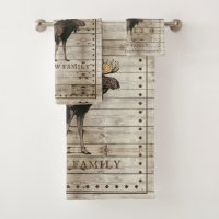 Rustic Wood Moose Towel