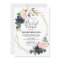 Rustic Wood Navy Blush Geometric Bridal Shower