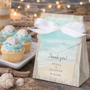 Rustic Wood Ocean Beach Wedding Favour Box
