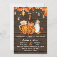 Rustic Wood Octoberfest Beer & Bottle Baby Shower