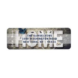Rustic Wood Our New Home Moving Return Address Label