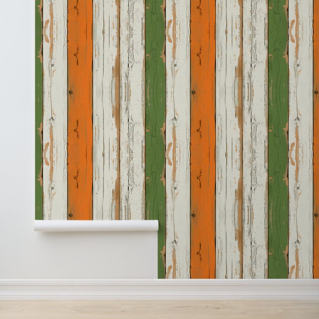 Rustic Wood Panelling 6 Wallpaper (Application)