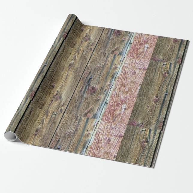 Rustic Wood Panels Wrapping Paper (Unrolled)