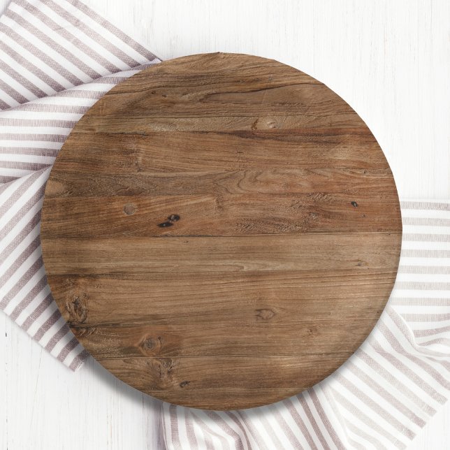 Rustic Wood Party Paper Plate (Creator Uploaded)