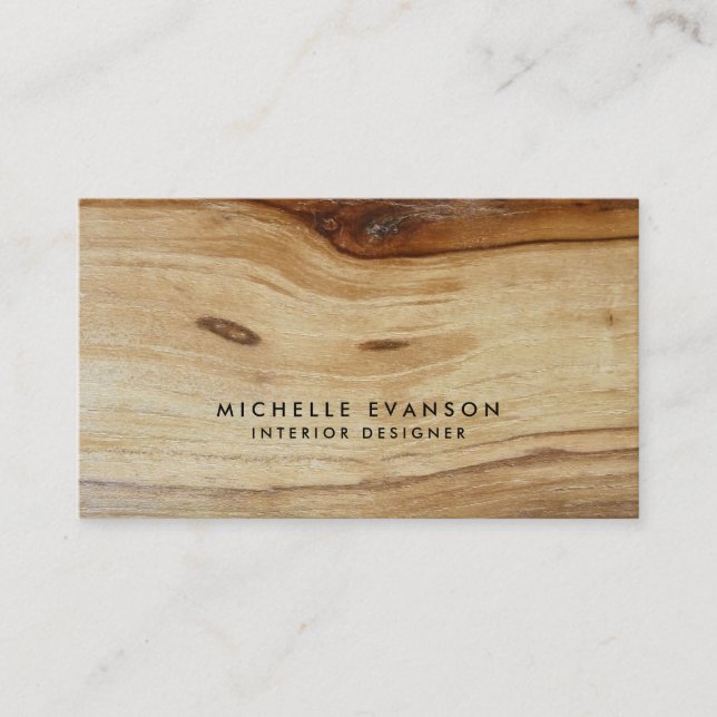 Rustic Wood Pattern Professional Nature Business Card (Front)