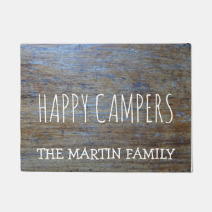 Rustic Wood Personalised Camping    Happy Campers Doormat
