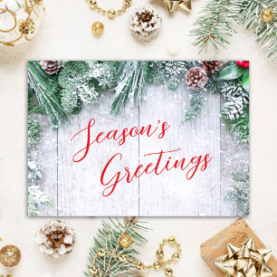 Rustic Wood Personalised Corporate Holiday Card