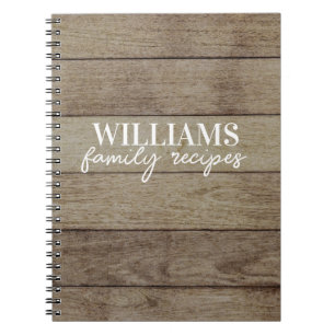 Rustic Wood Personalised Family Recipe Book