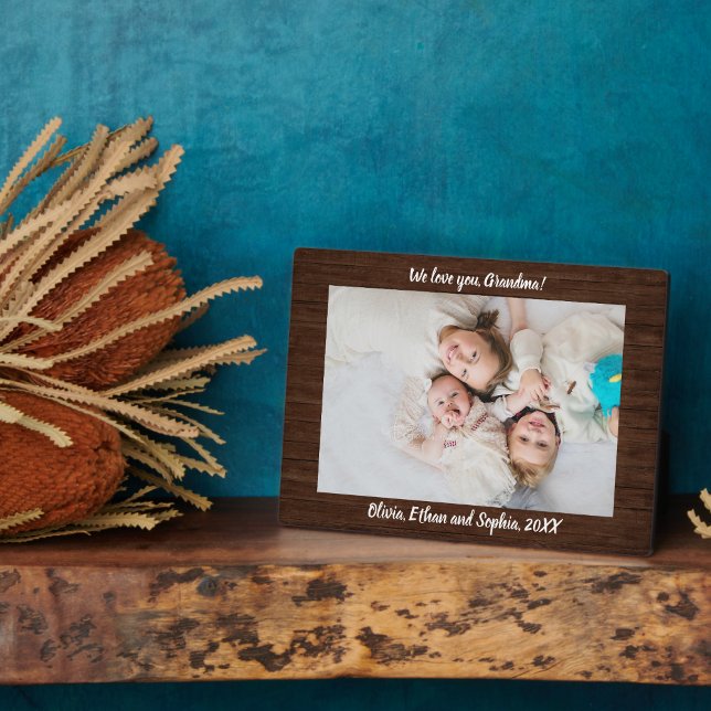 Rustic Wood Personalised Name Photo Plaque (Creator Uploaded)