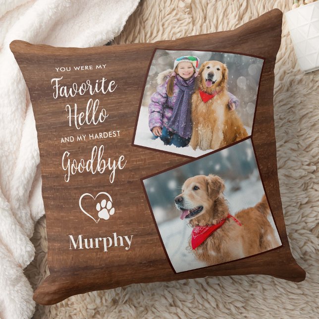 Rustic Wood Pet Loss Keepsake Pet Dog Memorial Cushion (Creator Uploaded)