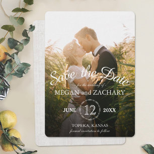 Rustic Wood Photo Custom Wedding Save the Date