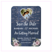 Rustic Wood Photo Floral Wedding Save the Date   